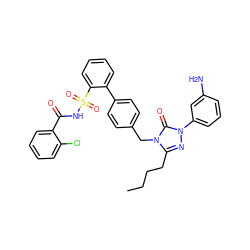 CCCCc1nn(-c2cccc(N)c2)c(=O)n1Cc1ccc(-c2ccccc2S(=O)(=O)NC(=O)c2ccccc2Cl)cc1 ZINC000027520623