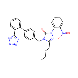 CCCCc1nn(-c2ccccc2[N+](=O)[O-])c(=O)n1Cc1ccc(-c2ccccc2-c2nnn[nH]2)cc1 ZINC000013832633