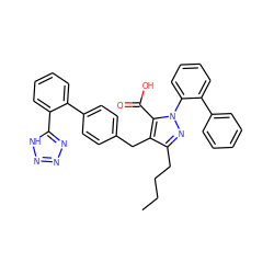 CCCCc1nn(-c2ccccc2-c2ccccc2)c(C(=O)O)c1Cc1ccc(-c2ccccc2-c2nnn[nH]2)cc1 ZINC000026656773