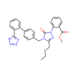 CCCCc1nn(-c2ccccc2C(=O)OC)c(=O)n1Cc1ccc(-c2ccccc2-c2nnn[nH]2)cc1 ZINC000013832649