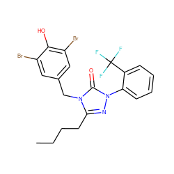 CCCCc1nn(-c2ccccc2C(F)(F)F)c(=O)n1Cc1cc(Br)c(O)c(Br)c1 ZINC000026184573