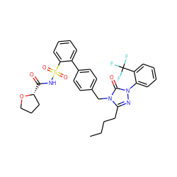 CCCCc1nn(-c2ccccc2C(F)(F)F)c(=O)n1Cc1ccc(-c2ccccc2S(=O)(=O)NC(=O)[C@@H]2CCCO2)cc1 ZINC000026725323