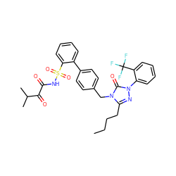 CCCCc1nn(-c2ccccc2C(F)(F)F)c(=O)n1Cc1ccc(-c2ccccc2S(=O)(=O)NC(=O)C(=O)C(C)C)cc1 ZINC000028222174