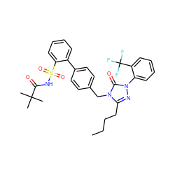 CCCCc1nn(-c2ccccc2C(F)(F)F)c(=O)n1Cc1ccc(-c2ccccc2S(=O)(=O)NC(=O)C(C)(C)C)cc1 ZINC000026719739