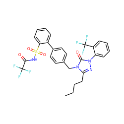 CCCCc1nn(-c2ccccc2C(F)(F)F)c(=O)n1Cc1ccc(-c2ccccc2S(=O)(=O)NC(=O)C(F)(F)F)cc1 ZINC000026717937