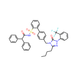 CCCCc1nn(-c2ccccc2C(F)(F)F)c(=O)n1Cc1ccc(-c2ccccc2S(=O)(=O)NC(=O)C(c2ccccc2)c2ccccc2)cc1 ZINC000026674408