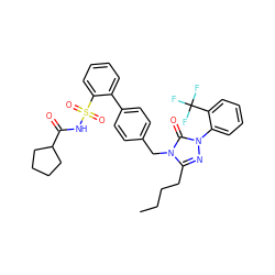 CCCCc1nn(-c2ccccc2C(F)(F)F)c(=O)n1Cc1ccc(-c2ccccc2S(=O)(=O)NC(=O)C2CCCC2)cc1 ZINC000026673370