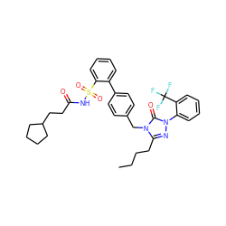 CCCCc1nn(-c2ccccc2C(F)(F)F)c(=O)n1Cc1ccc(-c2ccccc2S(=O)(=O)NC(=O)CCC2CCCC2)cc1 ZINC000026673794