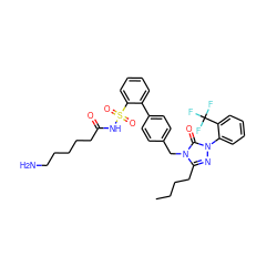 CCCCc1nn(-c2ccccc2C(F)(F)F)c(=O)n1Cc1ccc(-c2ccccc2S(=O)(=O)NC(=O)CCCCCN)cc1 ZINC000026675458