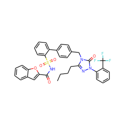 CCCCc1nn(-c2ccccc2C(F)(F)F)c(=O)n1Cc1ccc(-c2ccccc2S(=O)(=O)NC(=O)c2cc3ccccc3o2)cc1 ZINC000026718401