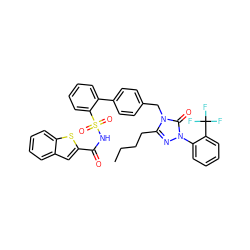 CCCCc1nn(-c2ccccc2C(F)(F)F)c(=O)n1Cc1ccc(-c2ccccc2S(=O)(=O)NC(=O)c2cc3ccccc3s2)cc1 ZINC000026719336