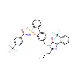 CCCCc1nn(-c2ccccc2C(F)(F)F)c(=O)n1Cc1ccc(-c2ccccc2S(=O)(=O)NC(=O)c2ccc(C(F)(F)F)cc2)cc1 ZINC000026718111