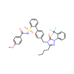 CCCCc1nn(-c2ccccc2C(F)(F)F)c(=O)n1Cc1ccc(-c2ccccc2S(=O)(=O)NC(=O)c2ccc(OC)cc2)cc1 ZINC000026671182