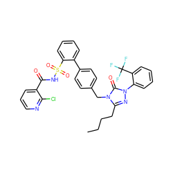 CCCCc1nn(-c2ccccc2C(F)(F)F)c(=O)n1Cc1ccc(-c2ccccc2S(=O)(=O)NC(=O)c2cccnc2Cl)cc1 ZINC000026717942