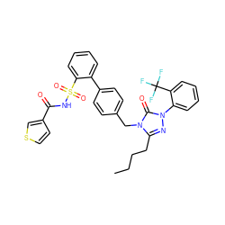 CCCCc1nn(-c2ccccc2C(F)(F)F)c(=O)n1Cc1ccc(-c2ccccc2S(=O)(=O)NC(=O)c2ccsc2)cc1 ZINC000026726665