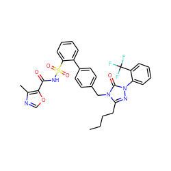 CCCCc1nn(-c2ccccc2C(F)(F)F)c(=O)n1Cc1ccc(-c2ccccc2S(=O)(=O)NC(=O)c2ocnc2C)cc1 ZINC000026718322