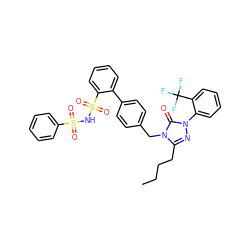 CCCCc1nn(-c2ccccc2C(F)(F)F)c(=O)n1Cc1ccc(-c2ccccc2S(=O)(=O)NS(=O)(=O)c2ccccc2)cc1 ZINC000026719212