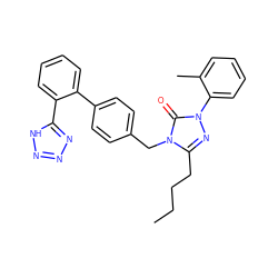 CCCCc1nn(-c2ccccc2C)c(=O)n1Cc1ccc(-c2ccccc2-c2nnn[nH]2)cc1 ZINC000013832632