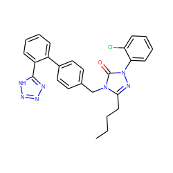 CCCCc1nn(-c2ccccc2Cl)c(=O)n1Cc1ccc(-c2ccccc2-c2nnn[nH]2)cc1 ZINC000001552274