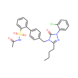 CCCCc1nn(-c2ccccc2Cl)c(=O)n1Cc1ccc(-c2ccccc2S(=O)(=O)NC(C)=O)cc1 ZINC000026720186