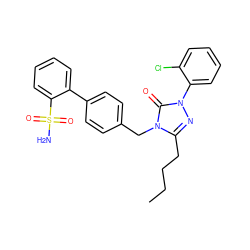 CCCCc1nn(-c2ccccc2Cl)c(=O)n1Cc1ccc(-c2ccccc2S(N)(=O)=O)cc1 ZINC000013738362