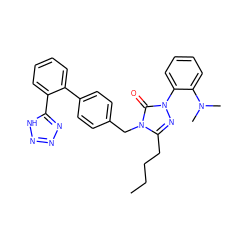 CCCCc1nn(-c2ccccc2N(C)C)c(=O)n1Cc1ccc(-c2ccccc2-c2nnn[nH]2)cc1 ZINC000013832652