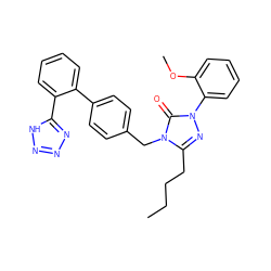 CCCCc1nn(-c2ccccc2OC)c(=O)n1Cc1ccc(-c2ccccc2-c2nnn[nH]2)cc1 ZINC000013832634