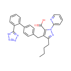 CCCCc1nn(-c2ccccn2)c(C(=O)O)c1Cc1ccc(-c2ccccc2-c2nnn[nH]2)cc1 ZINC000013833915