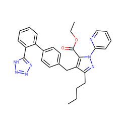 CCCCc1nn(-c2ccccn2)c(C(=O)OCC)c1Cc1ccc(-c2ccccc2-c2nnn[nH]2)cc1 ZINC000013833901