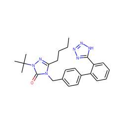 CCCCc1nn(C(C)(C)C)c(=O)n1Cc1ccc(-c2ccccc2-c2nnn[nH]2)cc1 ZINC000013832673