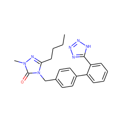 CCCCc1nn(C)c(=O)n1Cc1ccc(-c2ccccc2-c2nnn[nH]2)cc1 ZINC000013832665