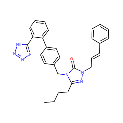 CCCCc1nn(C/C=C/c2ccccc2)c(=O)n1Cc1ccc(-c2ccccc2-c2nnn[nH]2)cc1 ZINC000013832246