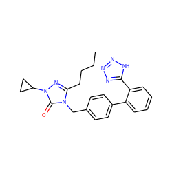 CCCCc1nn(C2CC2)c(=O)n1Cc1ccc(-c2ccccc2-c2nnn[nH]2)cc1 ZINC000013832669