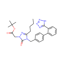 CCCCc1nn(CC(=O)OC(C)(C)C)c(=O)n1Cc1ccc(-c2ccccc2-c2nnn[nH]2)cc1 ZINC000001555166