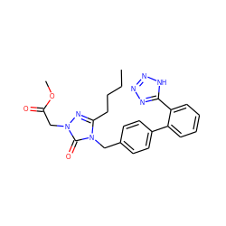 CCCCc1nn(CC(=O)OC)c(=O)n1Cc1ccc(-c2ccccc2-c2nnn[nH]2)cc1 ZINC000013832678