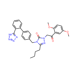 CCCCc1nn(CC(=O)c2cc(OC)ccc2OC)c(=O)n1Cc1ccc(-c2ccccc2-c2nnn[nH]2)cc1 ZINC000026272722