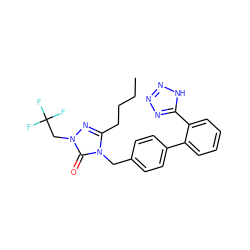 CCCCc1nn(CC(F)(F)F)c(=O)n1Cc1ccc(-c2ccccc2-c2nnn[nH]2)cc1 ZINC000013832676