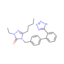 CCCCc1nn(CC)c(=O)n1Cc1ccc(-c2ccccc2-c2nnn[nH]2)cc1 ZINC000013832666