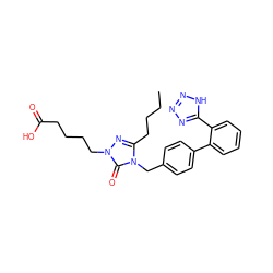 CCCCc1nn(CCCCC(=O)O)c(=O)n1Cc1ccc(-c2ccccc2-c2nnn[nH]2)cc1 ZINC000001555168