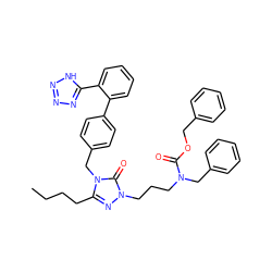 CCCCc1nn(CCCN(Cc2ccccc2)C(=O)OCc2ccccc2)c(=O)n1Cc1ccc(-c2ccccc2-c2nnn[nH]2)cc1 ZINC000026572567