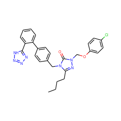 CCCCc1nn(COc2ccc(Cl)cc2)c(=O)n1Cc1ccc(-c2ccccc2-c2nnn[nH]2)cc1 ZINC000013832709