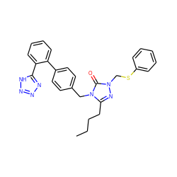 CCCCc1nn(CSc2ccccc2)c(=O)n1Cc1ccc(-c2ccccc2-c2nnn[nH]2)cc1 ZINC000013832710