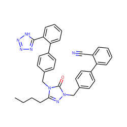 CCCCc1nn(Cc2ccc(-c3ccccc3C#N)cc2)c(=O)n1Cc1ccc(-c2ccccc2-c2nnn[nH]2)cc1 ZINC000026573885