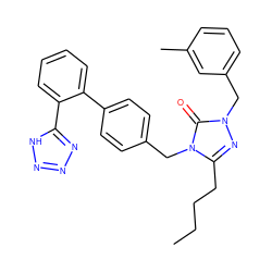 CCCCc1nn(Cc2cccc(C)c2)c(=O)n1Cc1ccc(-c2ccccc2-c2nnn[nH]2)cc1 ZINC000013832697