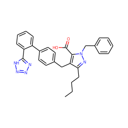 CCCCc1nn(Cc2ccccc2)c(C(=O)O)c1Cc1ccc(-c2ccccc2-c2nnn[nH]2)cc1 ZINC000001537861