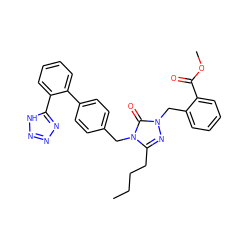 CCCCc1nn(Cc2ccccc2C(=O)OC)c(=O)n1Cc1ccc(-c2ccccc2-c2nnn[nH]2)cc1 ZINC000001552278