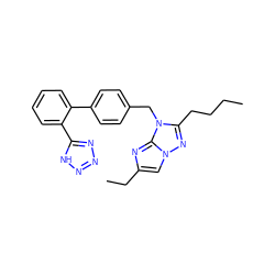 CCCCc1nn2cc(CC)nc2n1Cc1ccc(-c2ccccc2-c2nnn[nH]2)cc1 ZINC000013825693