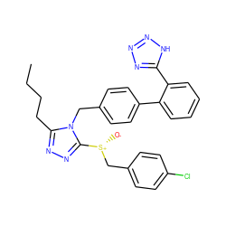 CCCCc1nnc([S@+]([O-])Cc2ccc(Cl)cc2)n1Cc1ccc(-c2ccccc2-c2nnn[nH]2)cc1 ZINC000002004074