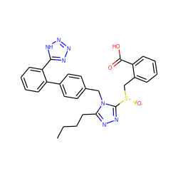 CCCCc1nnc([S@@+]([O-])Cc2ccccc2C(=O)O)n1Cc1ccc(-c2ccccc2-c2nnn[nH]2)cc1 ZINC000027706445