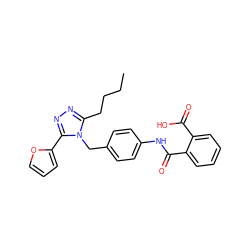 CCCCc1nnc(-c2ccco2)n1Cc1ccc(NC(=O)c2ccccc2C(=O)O)cc1 ZINC000002004089